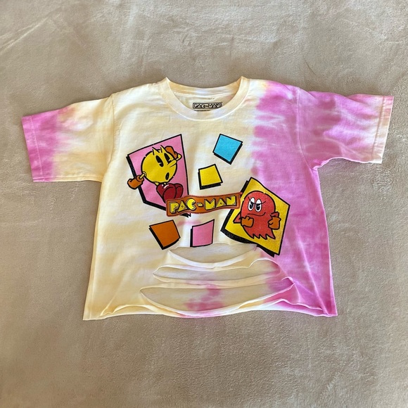PAC Man C-Life Tie Dye Crop T-Shirt - Size S - Picture 6 of 10